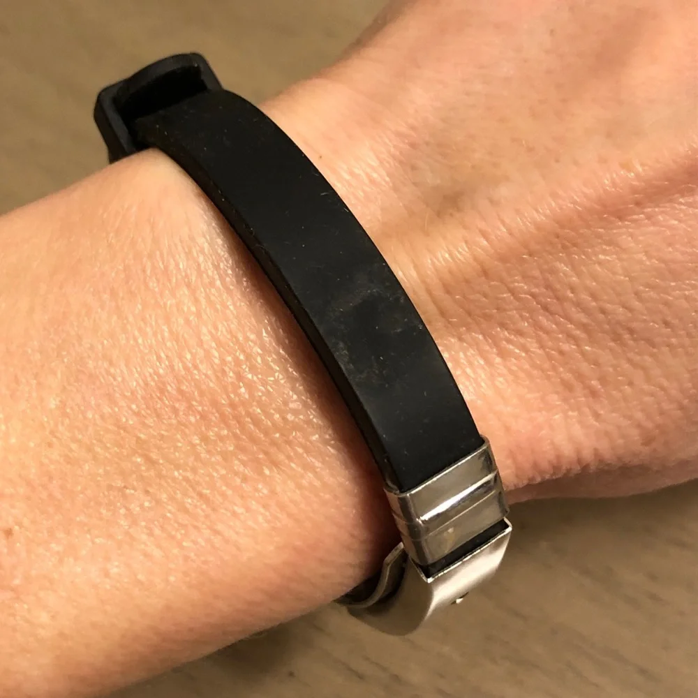 Silver Tone and Black Men’s Jesus Cross Bracelet
